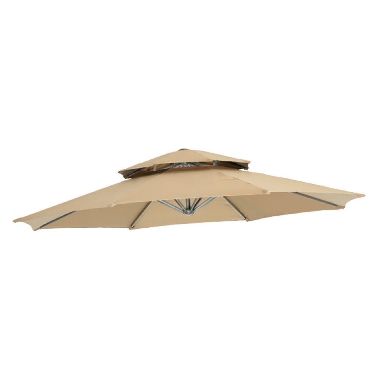 Auvent de remplacement pour parasol résistant aux intempéries bâche kaki 8 baleines