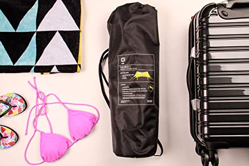 Image of Neso Portable Beach Tent Sun Shelter with Sand Anchor - Lightweight Beach Shade Canopy - Easy Setup for Family Outings - Patented Reinforced Corners - UPF 50+ Sun Protection - 7 x 7ft - Coastal Birds