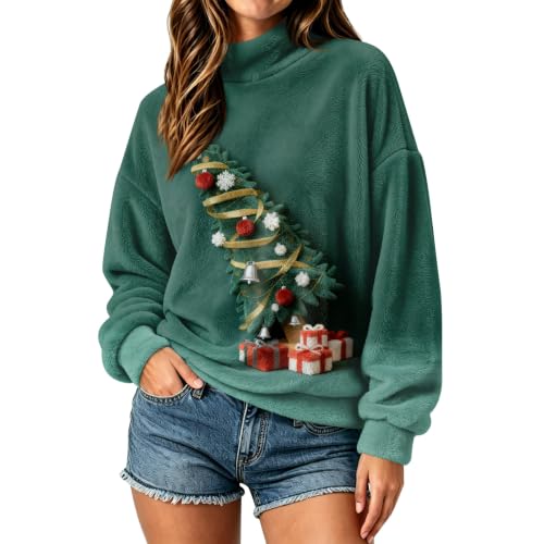 Christmas Sweatshirts for Women Casual Funny Oversized Long Sleeve Pullover - image 4
