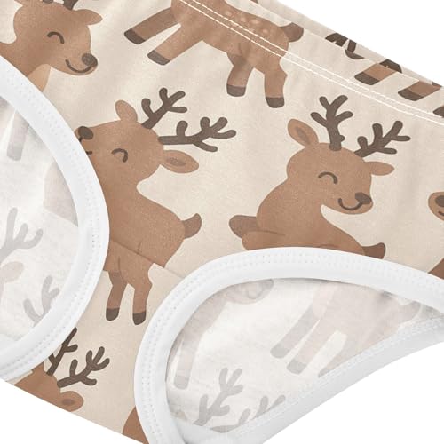 Girls' Organic Cotton Panties Organic Cotton Toddler Underwear for Toddlers Reindeer Pattern4