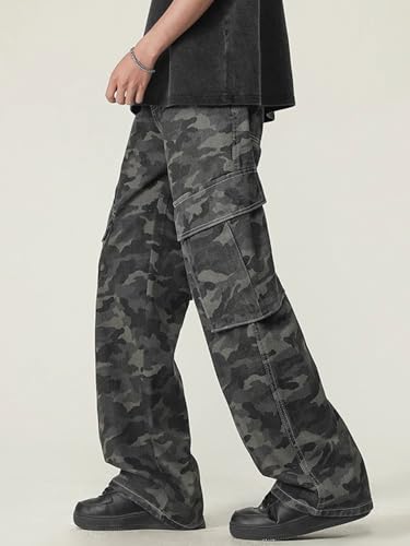 Men's Pants Workwear Camouflage Wide Leg Straight Loose Retro Spring Summer Long Pants for Men3