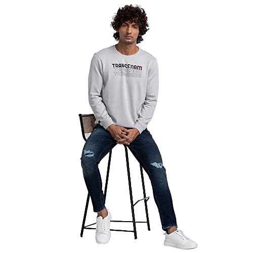Image of Spykar Men's Cotton Round Neck Sweatshirt