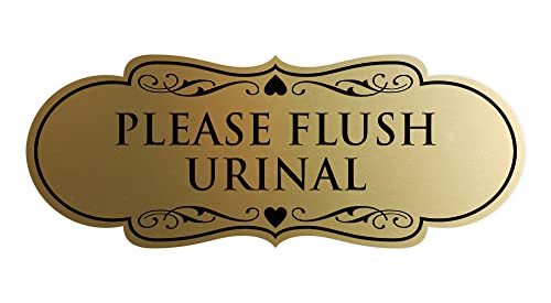 Panneau urinoir compact Designer Please doré brossé pour WC chic