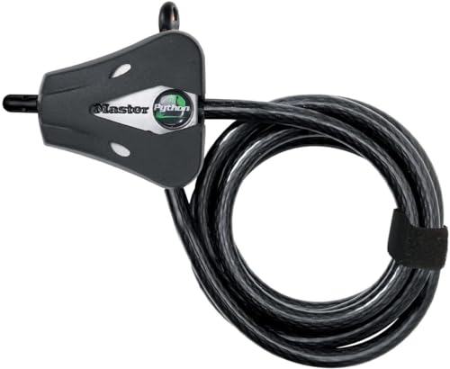 Câble antivol réglable Python Master Lock noir à clé empêchant tout relâchement pour fixation stable - 3