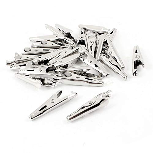30 Pcs Silver Tone Alligator Clips Test Spring Clips Crocodile Clamps (Pack of 30)