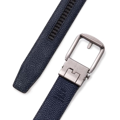 Men's Genuine Leather Ratchet Belt, Slide belt with Adjustable Automatic Buckle, 1.4" Wide Premium Leather3