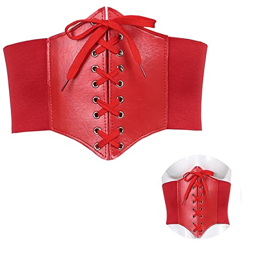 Ceinture Large Pour Femme - Élastique Vintage En Simili Cuir