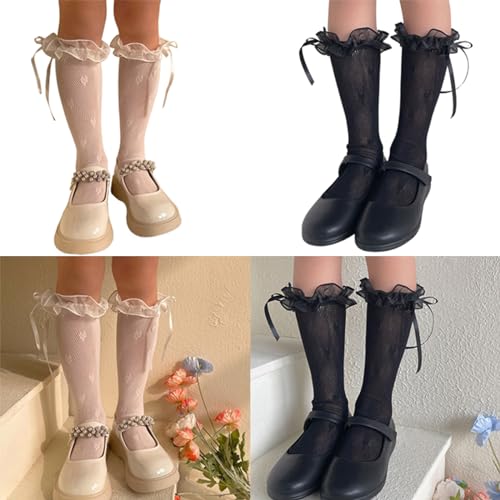 Breathable Mesh Net Socks For Girl School Kid KneeHigh Stretchy Spring Dress Mesh Socks Girls2