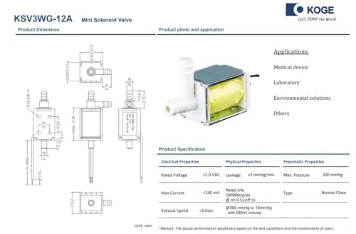 Vanne solénoïde miniature KSV3WG-12P normalement fermée pour coupure nette de l'eau