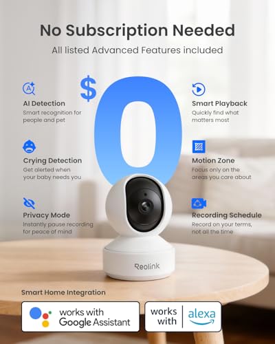 Reolink E1 Pro PT Wi-Fi Indoor Camera for Baby & Pet Monitoring, Auto Tracking, 3K 5MP Night Vision Enhanced by F1.6 Aperture, Person/Pet/Baby Crying Detection, 2.4/5GHz Wi-Fi, Two-Way Audio - Image 6