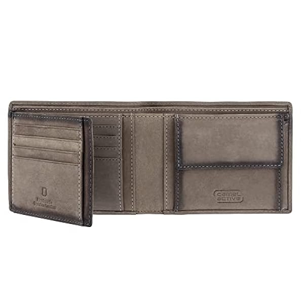 Camel Active, Dallas, portemonnee liggend formaat, één maat, grijs, grijs, Eén maat, Modern