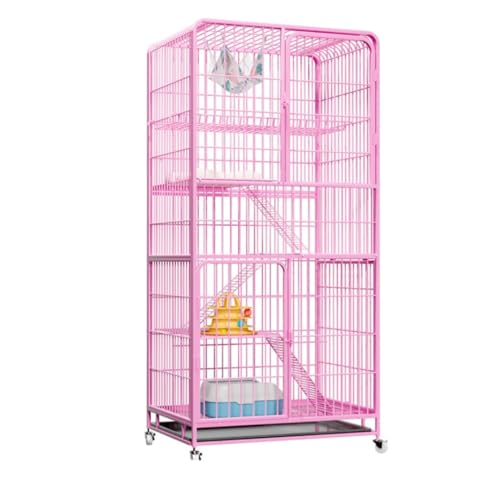 キャットケージ　3段　ピンク　3段仕様 Amazon.co.jp: 猫ケージ 猫ケージト猫ケージ3段 レー付きピンク