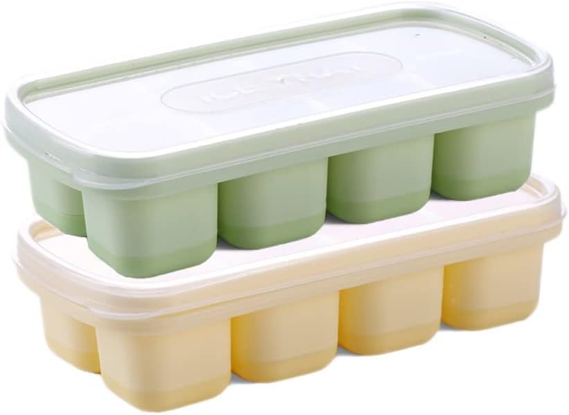 Ice Tray Refrigerator Household Soft Silicone Ice Cube Ice Maker To Make Frozen Ice Cube Grinder (Color : F)