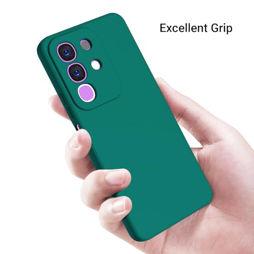 Image of Kapa Matte Protective Lens Flexible Back Cover for Iqoo Z10x 5G / Vivo T4x 5G | Slim Silicone with Soft Lining Shockproof Full Body Bumper Case (Green)