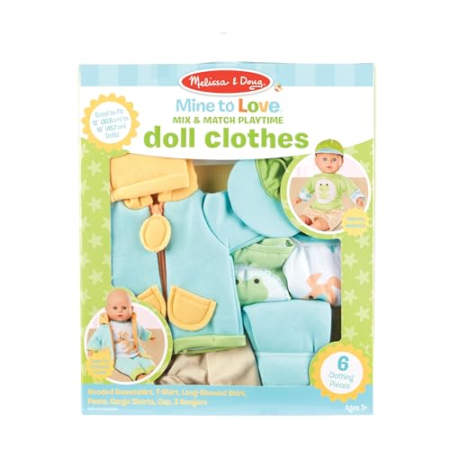 Melissa & Doug Mine to Love Mix & Match Playtime Doll Clothes for 12”-18” Unisex Dolls (6 pcs) - image 6