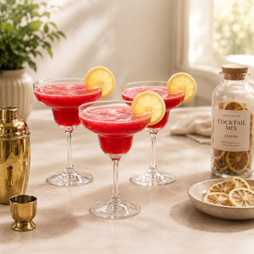 Image of bellemax 210ML Cocktail Glasses | Premium Clear Glass Drinking Glasses | Juice, Mocktail, Cocktail, Water, Soft Drink & Beverage Glass Set | Elegant Barware for Home, Kitchen & Parties (Set of 6)