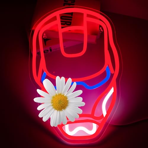 Image of Anime Neon Signs for Wall Decor Anime LED Neon Light for Boys Bedroom Cool Light Up Signs Decor for Man Cave Game Room Bar Pub Club Cool Gifts for Men Kids Boys Movie Fans,Size 16.5 * 11 in(XD131)
