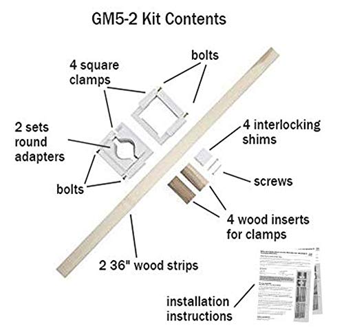 Safety Innovations No Hole Stairway Baby Gate Mounting Kit - Fits Posts from 2 3/4 inches to 3 5/8 inches Wide with Square or Round Tops - No Adhesives On Or Screws in Your Posts, (2-Pack)