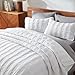 SLEEP ZONE Embossed Leaf Quilt Sets, Full/Queen Size Bedspread Bed Coverlets for All Season Lightweight Quilts with 2 Pillow Shams 90x96 inch, Bright White