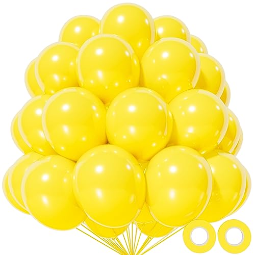Image of Yellow Balloon 110pcs, 12 Inch Thickened Latex Party Balloons Helium Bright Color for Birthday Baby Shower Wedding Party Supplies Arch Garland Decoration