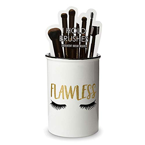 Tri-coastal Design Ceramic Makeup Brush Holder Storage"Flawless" Cosmetic Organizer for Make Up Brushes