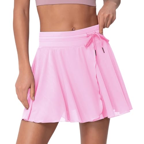 Jupe de tennis femme avec short intégré ABOCIW en tulle plissé à taille haute