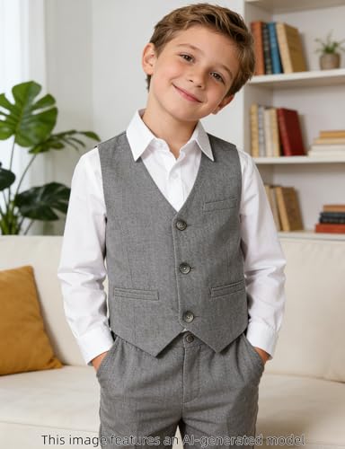 Image of A&J DESIGN Toddler Boys Formal Clothes Suspender Outfit Dress Suit 12M - 6Y