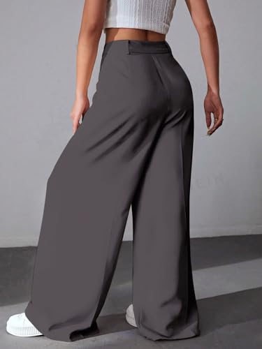 Image of GRECIILOOKS Women High Rise High Waist Trousers Flared Korean Style Formal Pants| Elegant Workwear for Office, College & Events (Available in Plus Size)
