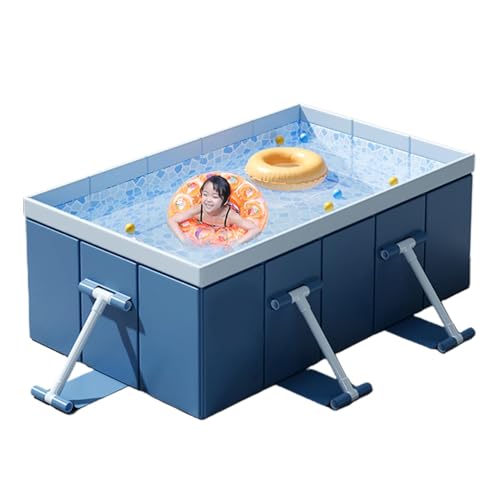 ccuzs Non-Inflatable Swimming Pool, Foldable Kids Framed Pool, Durable Outdoor Water Play Tub, Easy...