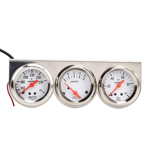 Faria Marine Gauges Car Triple Gauge Kit, 52mm Car Triple Gauge