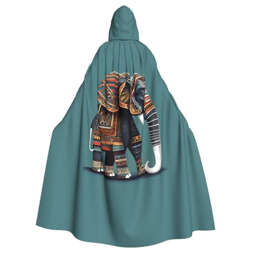 Cape à capuche éléphant aztèque pour cosplay et carnaval