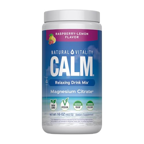Natural Vitality Calm Magnesium 16oz Powder | Raspberry Lemon Flavored