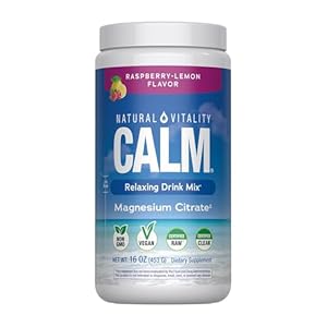 Natural Vitality Calm Magnesium 16oz Powder | Raspberry Lemon Flavored Supplement | Non-GMO, Vegan & Gluten Free Formula