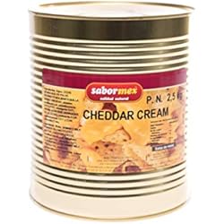 SABORMEX Cheddar Cream 2,5 kg Salsa de Queso Cheddar para Nachos Salsa de Cheddar para Dipear y de Mesa Cremosa Lata Grande de Salsa de Queso Cocina Tradional Mexicana