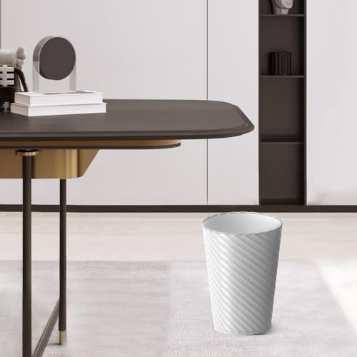 Image of Bathroom Trash Can, 3 Pack 1.8 Gallons Small Trash Can with Trash Bags, Bathroom Garbage Can, Plastic Trash Bin, Round Waste Basket for Living Room, Office, Compact Space (White & Mint & Apricot)