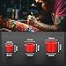 ATOMUS 303pcs Tattoo Ink Caps Kit with 3pcs Cup Holders 300pcs Mixed S M L Tattoo Ink Cups 8 Holes Ink Caps Holder for Tattoo Ink Tattoo Supplies Tattoo Sets (Red)