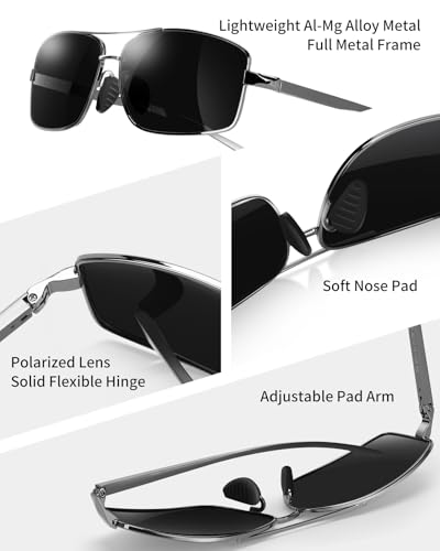 Night Vision Glasses for Men Women, Classic Fashion Pilot Style for Night Driving Anti Glare, Al-Mg Metal Frame4