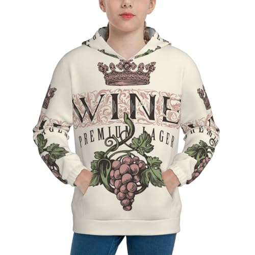 Wine Kid Hoodies Boys Sweatshirts Girls Pullover with Pocket