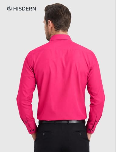 Image of HISDERN Mens Dress Shirt with Tie Pocket Square Set Classic Button Down Shirt Matching Tie Long Sleeve Shirts