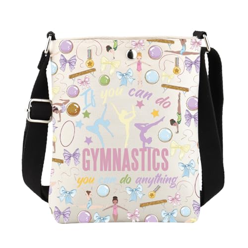 FUSTMW Gymnastics Crossbody Bag Gymnast Gifts for Gymnastics Lovers Gymnastics Merchandise Gymnastics Inspirational Gifts