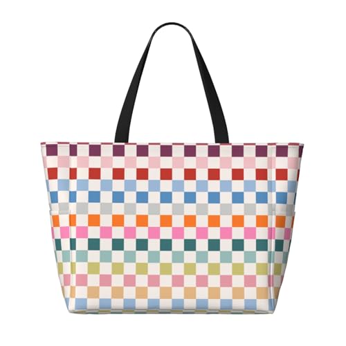 Hand Painted Polka Dots Beach Bag Women Tote Bag Pool Bag With Zipper For Gym Grocery Travel With Wet Pocket2
