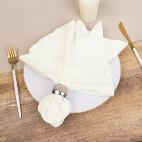 Paquete de 5 Servilletas de Tela Cotton Blend Ivory 20x20 miniatura 1