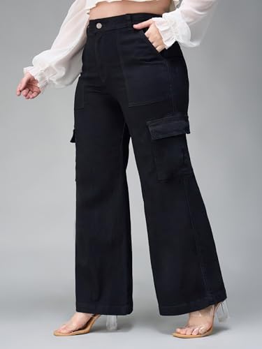 Image of Miss Chase A+ Women's Wide-Leg High Rise Regular Stretchable Denim Jeans