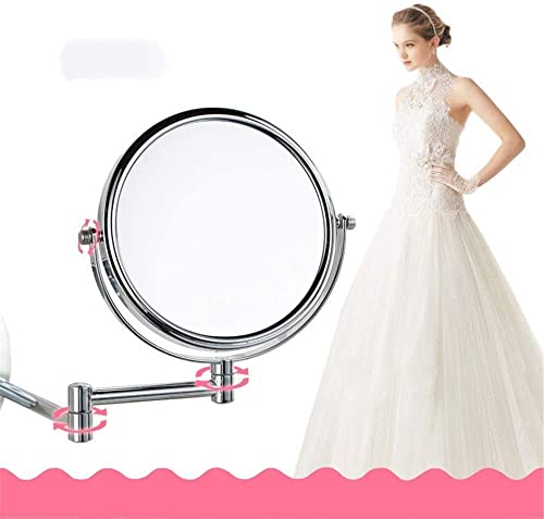 Miroir de maquillage double face grossissant avec bras articulé robuste et pivotant