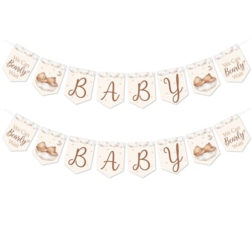 Pink Bee Party Pack di 2 striscioni a tema orsacchiotto "Baby Shower" – 8 bandiere