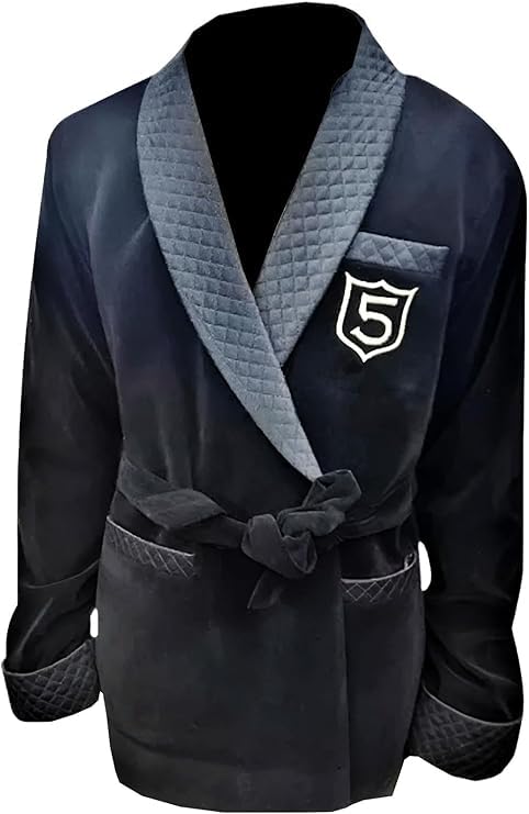 Men's Five Timers Velvet Jacket - Black Lapel Collar Button Style Closure