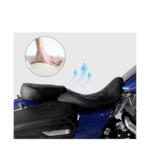 Cojín de cuero premium para asientos Touring Road King y Electra Glide acabados de alta costura 4