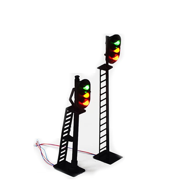 Lot de 5 Blocs Lumineux pour Modélisme Ferroviaire 3/12V CC OO Jauge Pré-câblée pour Construire des Modèles de Table de Sable (Style 1)