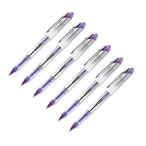 uni-ballVision Elite Stick Roller Ball Pens, Bold Point, Purple Ink, 6 Pens