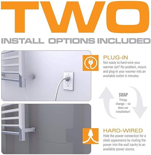 Calentador de Toallas eléctrico, toallero eléctrico Inteligente de 6 Barras, toallero de Pared, tendedero, Acero Inoxidable 304, radiador de baño (Plugin)